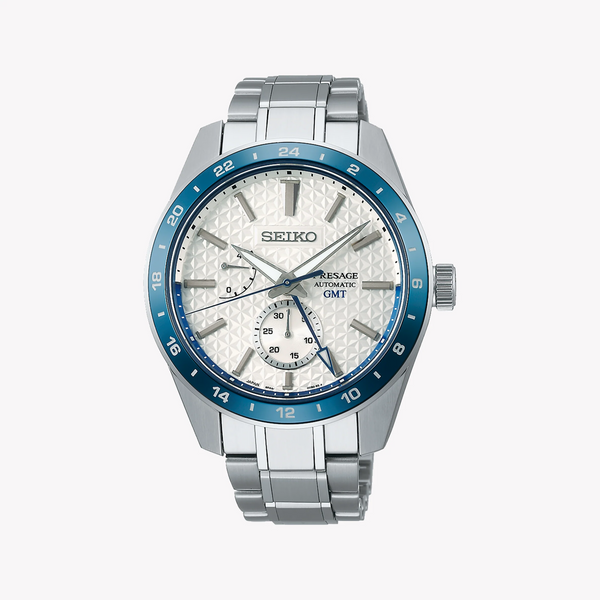 Seiko Men's Blue Steel Watch, White Dial | Spb223j1