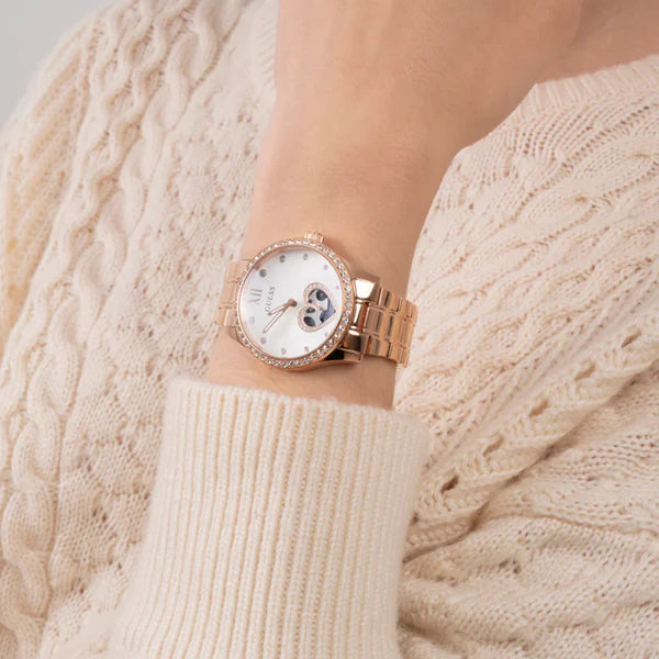 Guess Women's Rose Gold Watch, White Dial | Gw0380l3 by i-watch