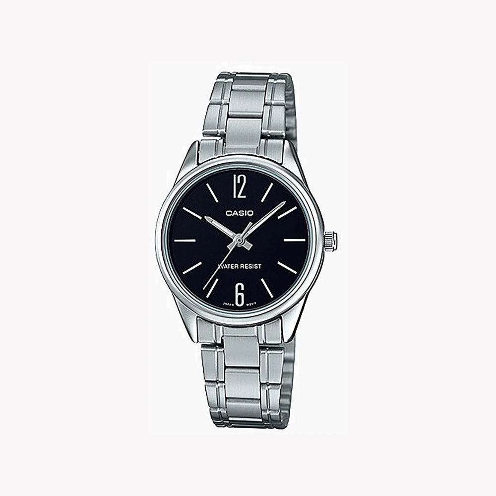 Casio Women's Stainless Steel Watch, Black Dial | Ltp-V005d-1budf by i-watch
