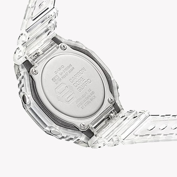 G-Shock Men's White Resin Watch, Transparent Case | Ga-2100ske-7adr by i-watch