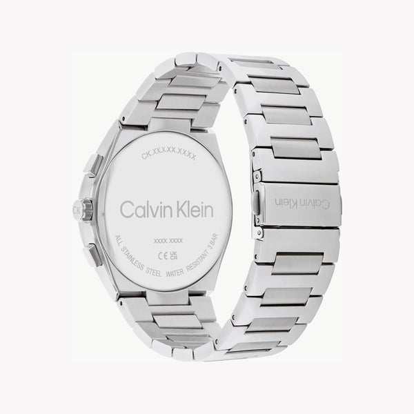 Ck Calvin Klein Men's Silver Stainless Steel Watch, Black Dial | Ck1u123m0056 by i-watch