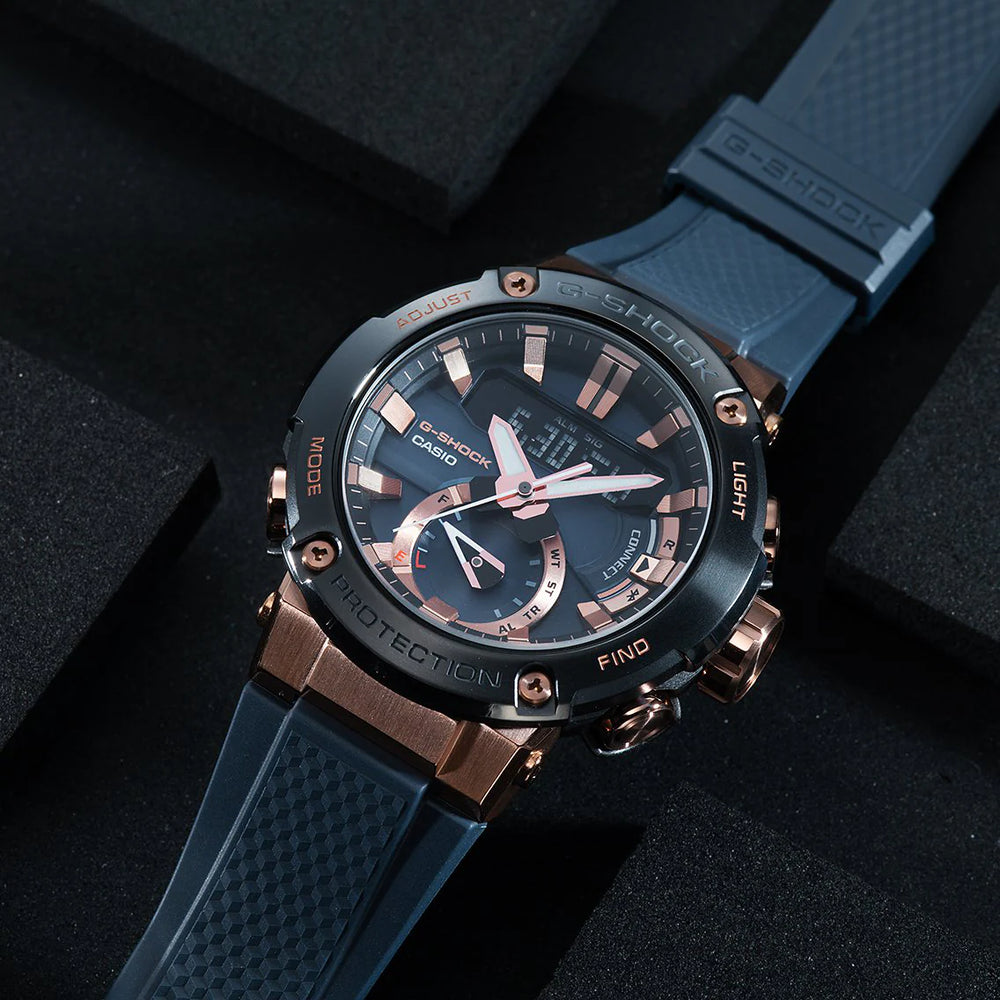 Casio G-Shock Gst-B200g-2adr - Bold Elegance Men's Watch With Rose Gold & Black Resin Band by i-watch