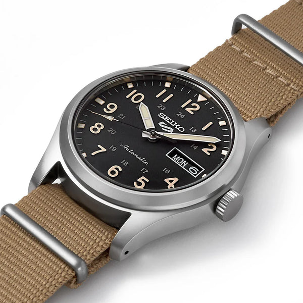 Seiko Men's Silver Stainless Steel, Beige Nylon | Srpg35k1 by i-watch