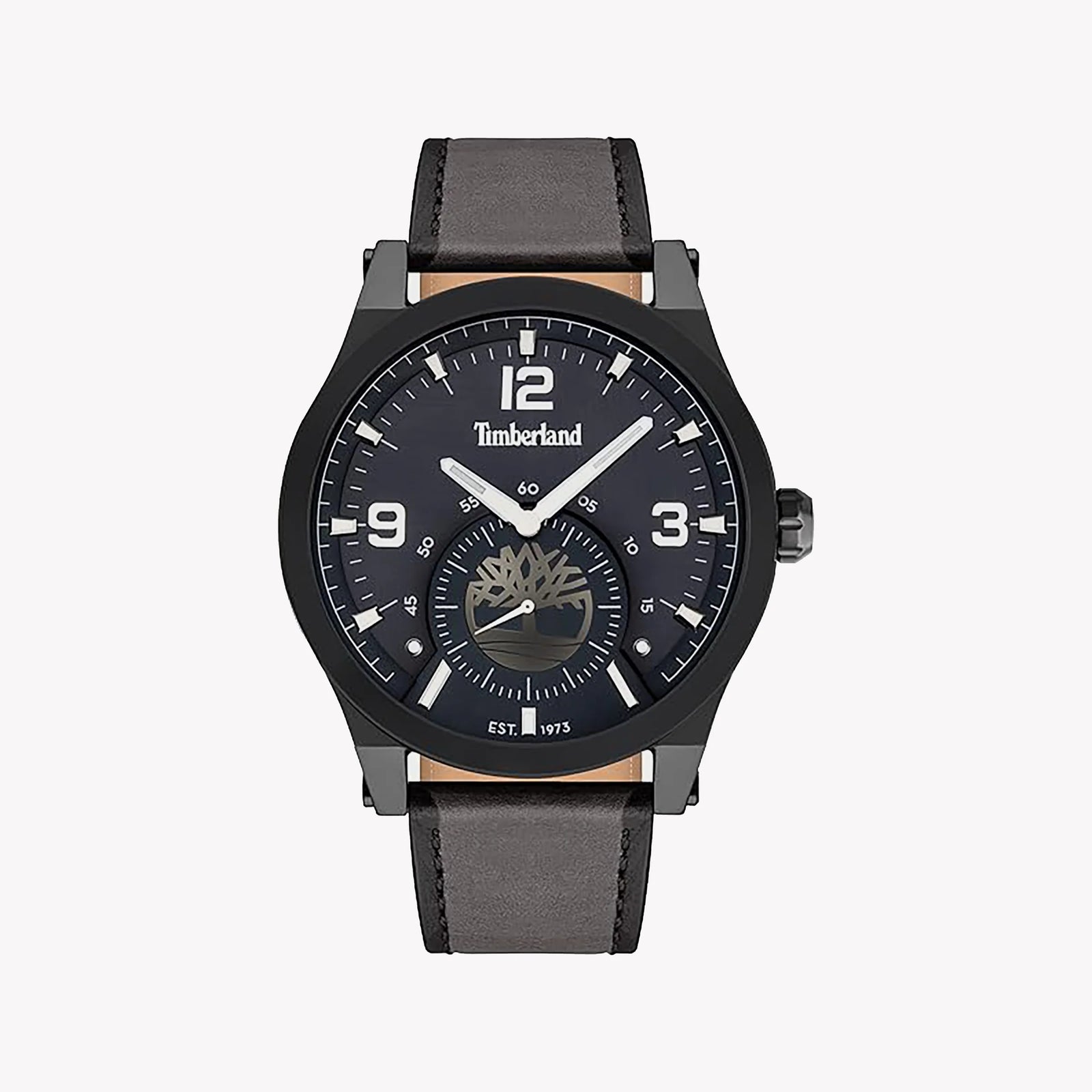 Timberland Men's Black Stainless Steel, Grey Leather | Tdwjf2002001 by i-watch