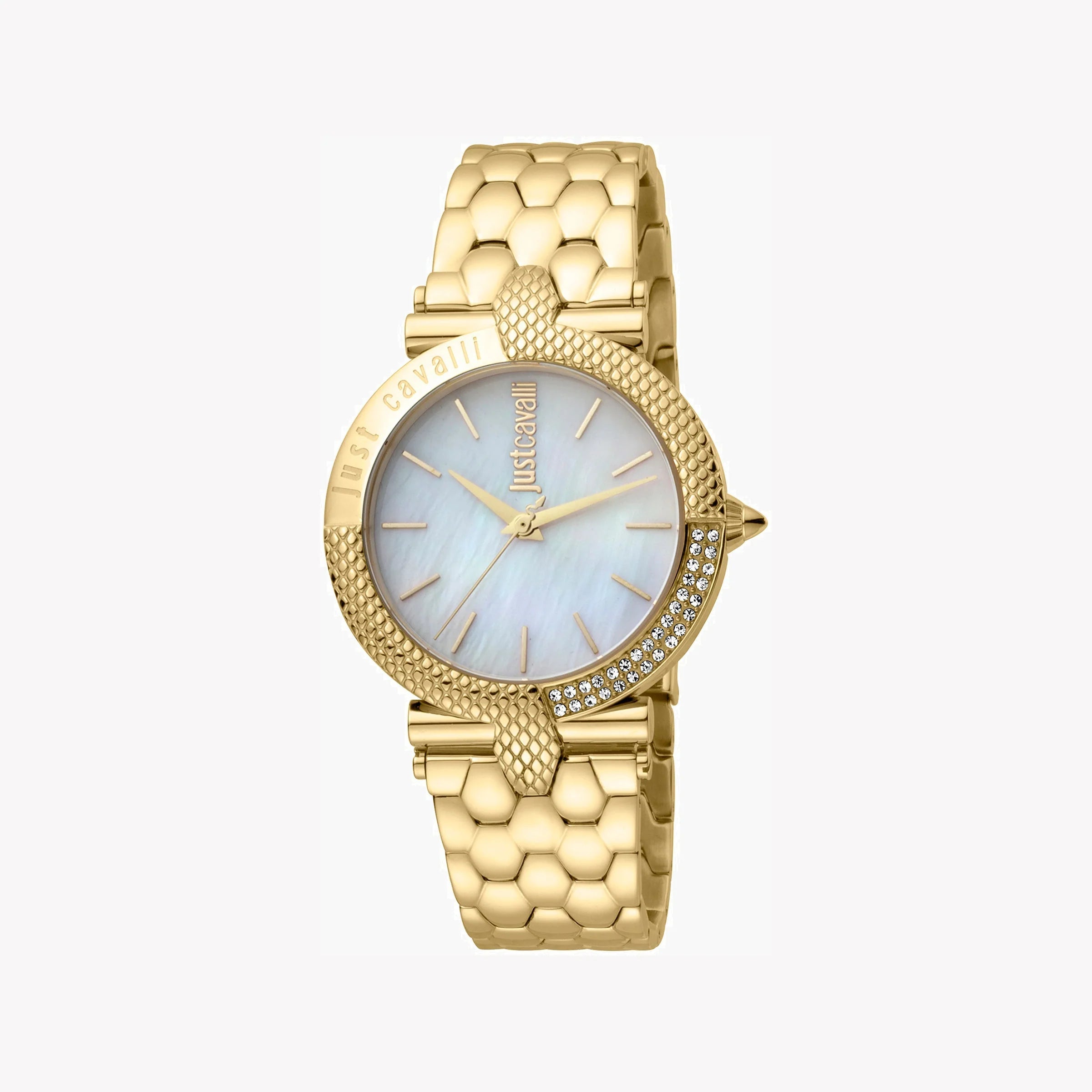 JUST CAVALLI Women's Watch with Gold Stainless Steel Case and Gold Stainless Steel Band