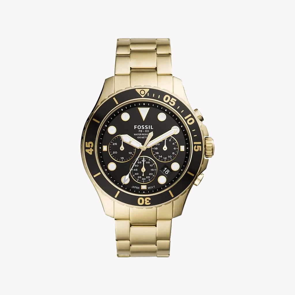 Fossil Men's Gold Watch, Black Dial Fs5727 – i-Watch