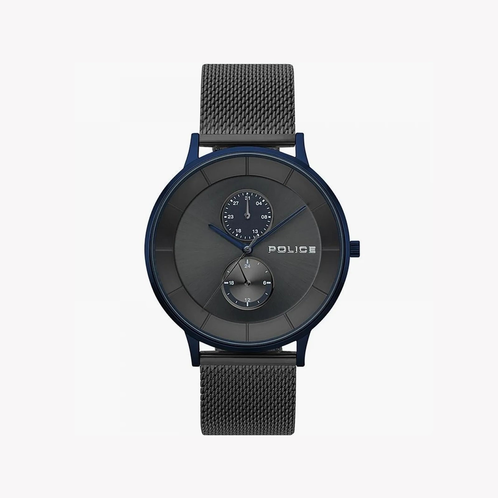 Police Men's Blue Stainless Steel Watch, Black Dial | P15402jsbl61umm by i-watch