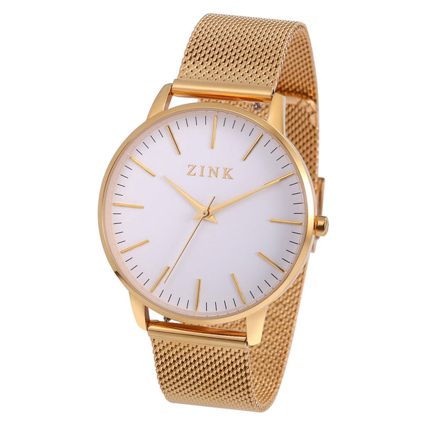Zink Women's Watch With Gold Stainless Steel Case And Gold Stainless Steel Band by i-watch