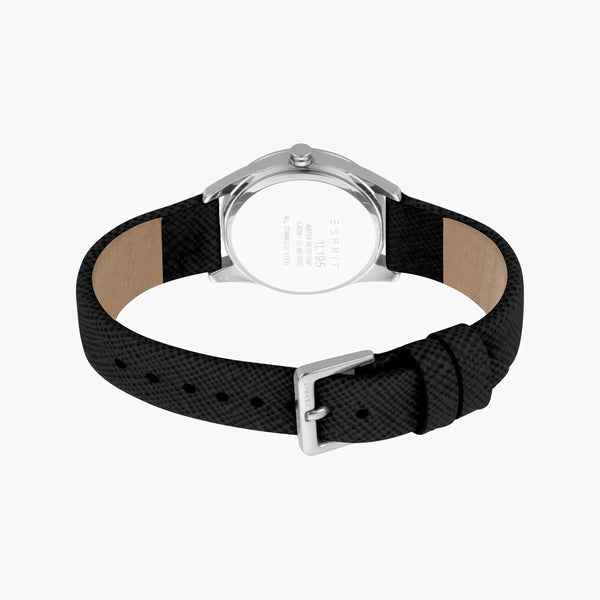 Esprit Women's Silver Dial Watch, Black Leather Band | Es1l047m0015 by i-watch