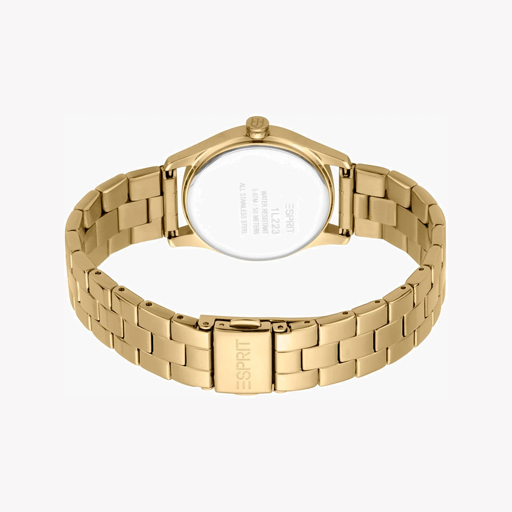 Esprit Women's Gold Stainless Steel Watch, Silver Dial | Es1l197m0035 by i-watch