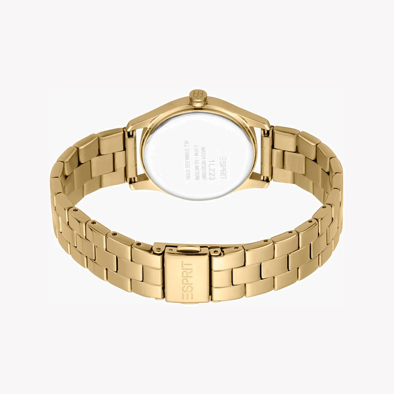 Esprit Women's Gold Stainless Steel Watch, Silver Dial | Es1l197m0035 by i-watch