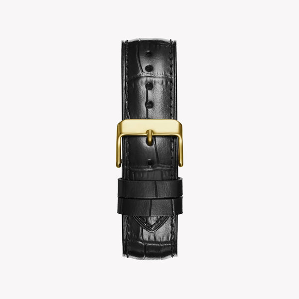 Guess Men's Gold Watch, Black Leather Band | W1308g2 by i-watch