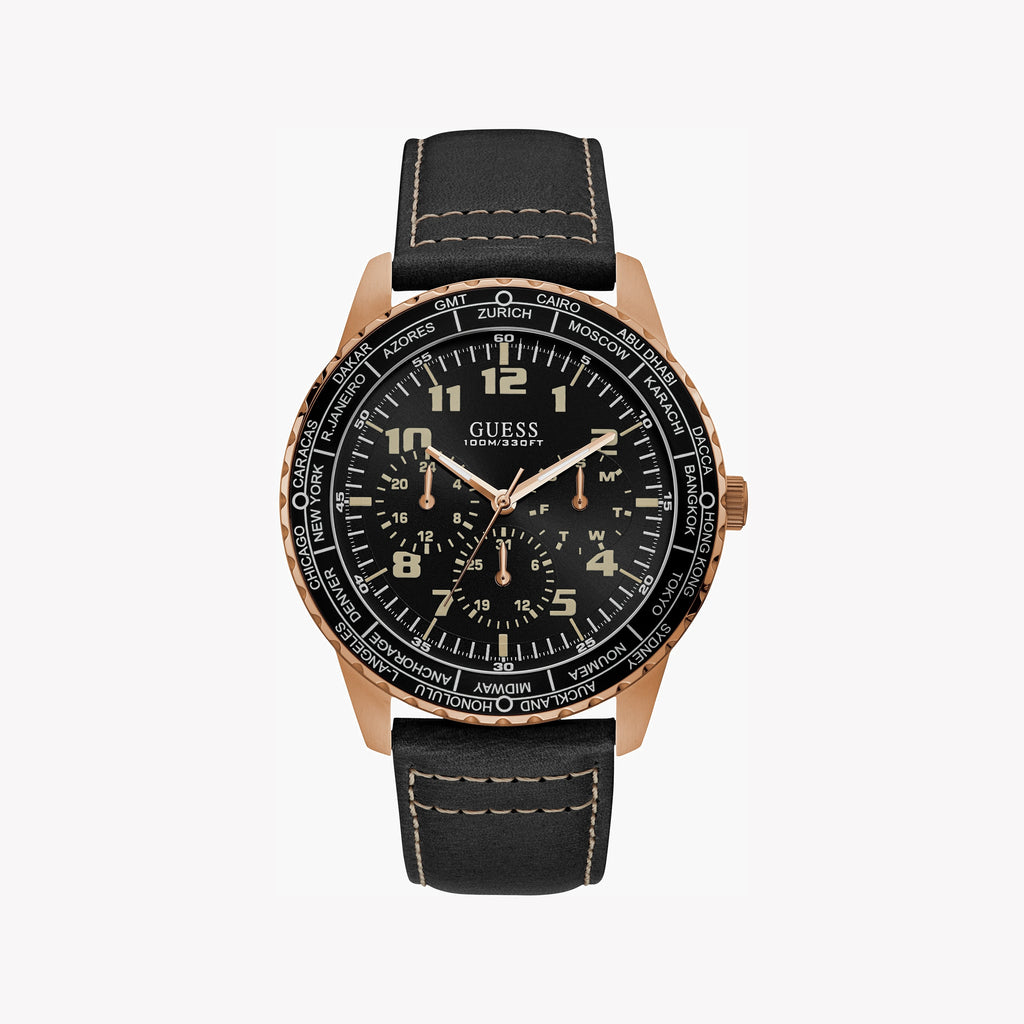 GUESS W1170G2 ROSE GOLD WATCH - BOLD STYLE & LEATHER BAND-i-Watch