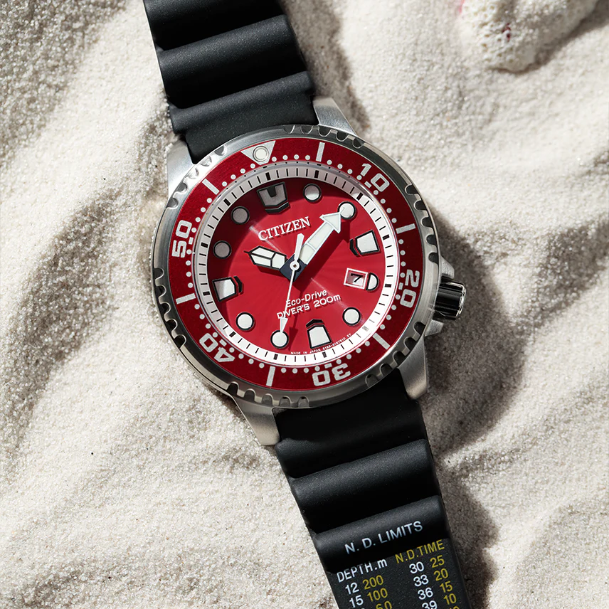 Citizen Bn0159-15x Bold Performance - Striking Red Dial Men's Watch With Durable Polyurethane Band by i-watch