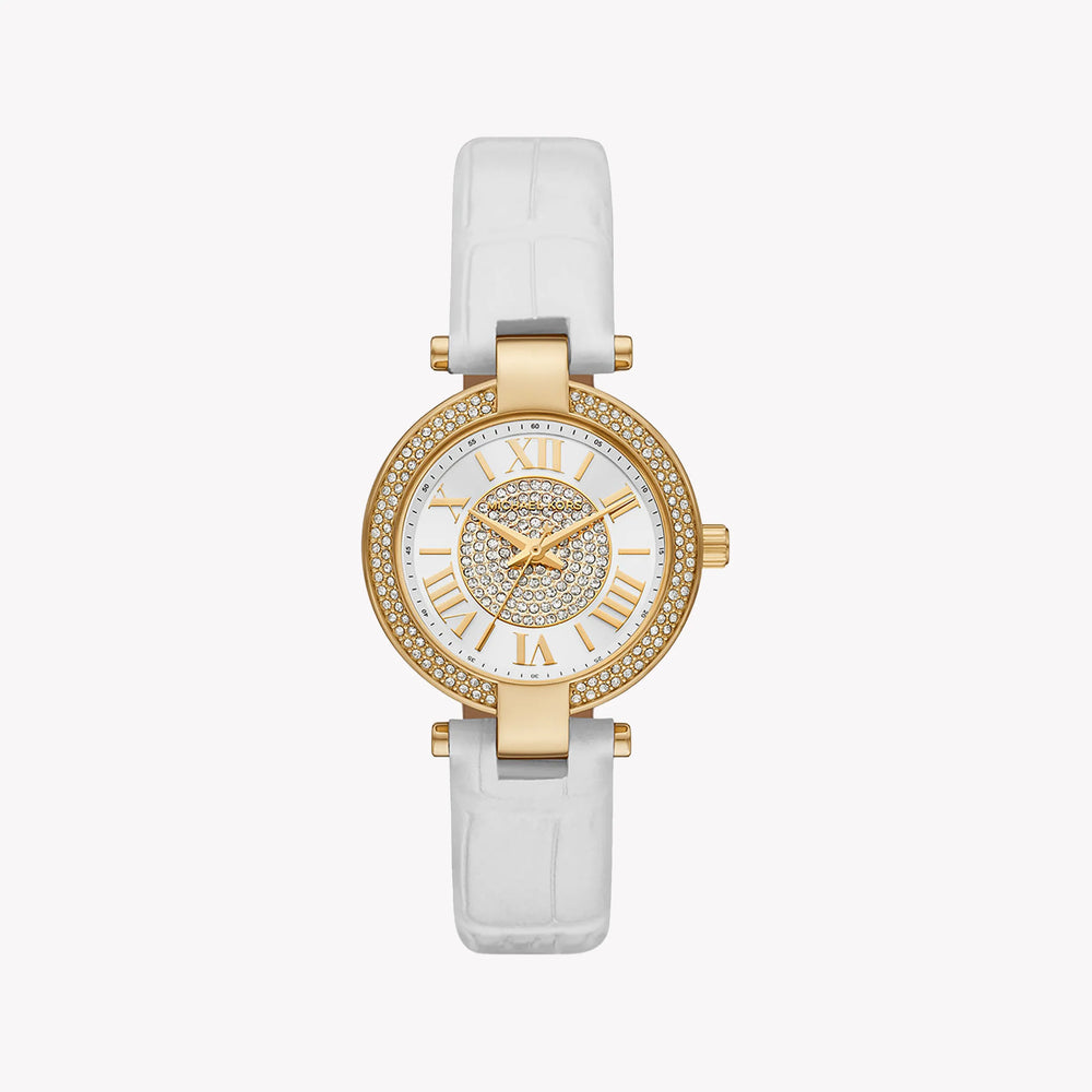 Michael Kors Women's Gold Watch, White Leather Band | Mk2980 by i-watch