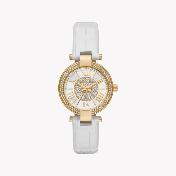 Michael Kors Women's Gold Watch, White Leather Band | Mk2980 by i-watch