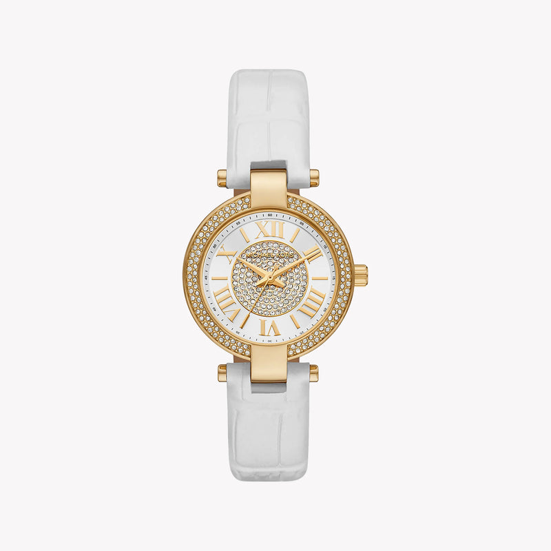 Michael Kors Women's Gold Watch, White Leather Band | Mk2980 by i-watch