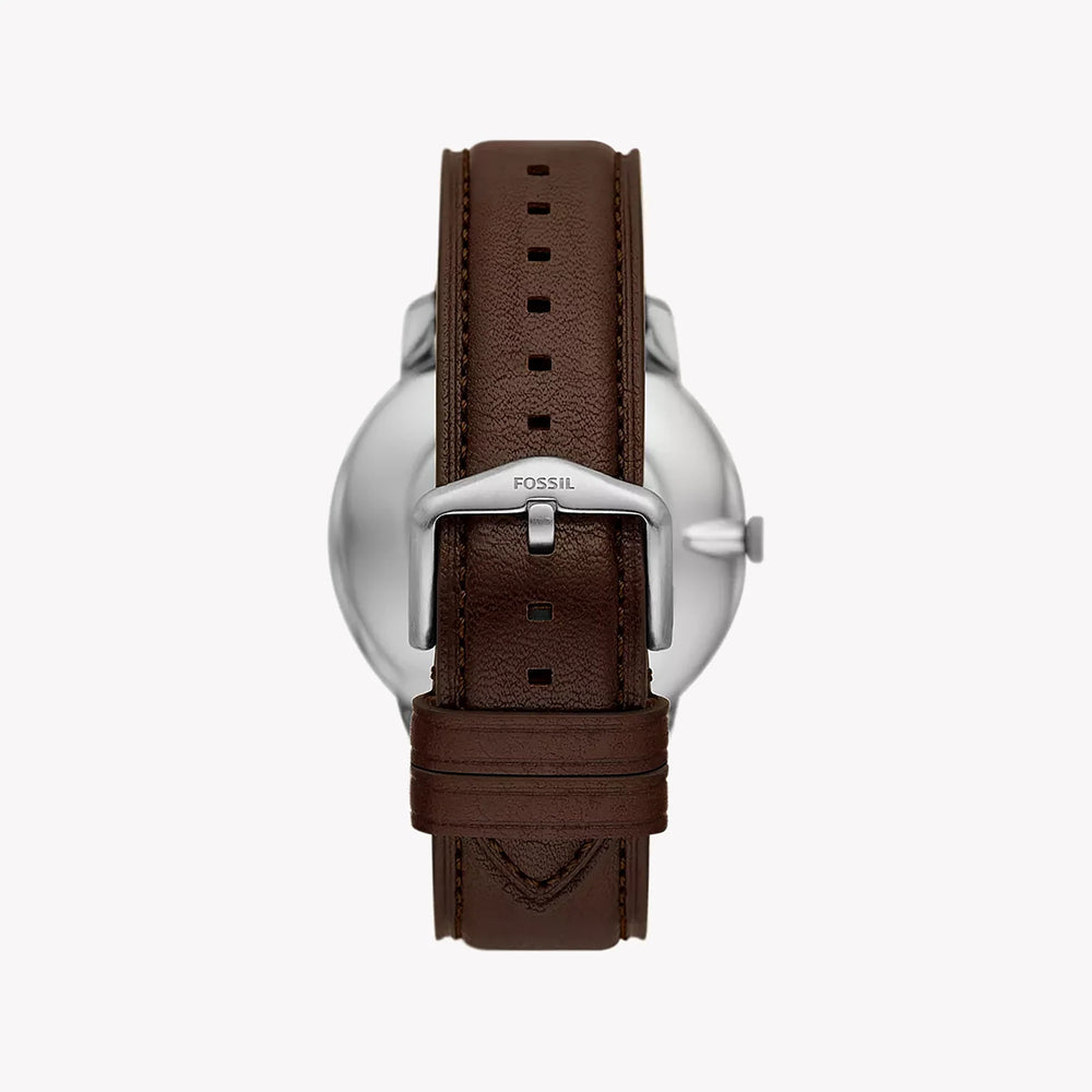 Fossil Men's Brown Leather Watch, Silver Case | Fs6019set by i-watch
