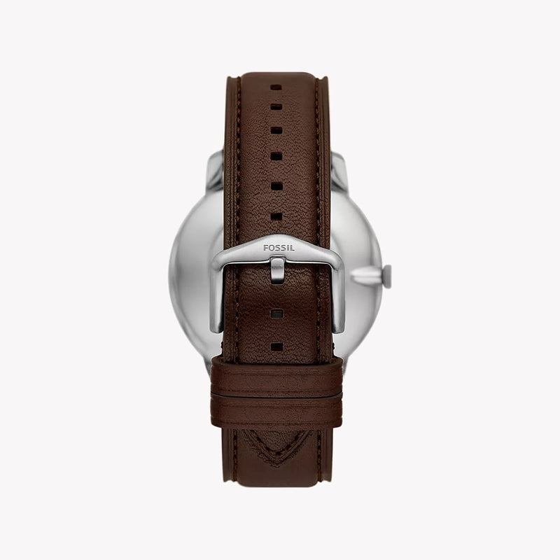 Fossil Men's Brown Leather Watch, Silver Case | Fs6019set by i-watch