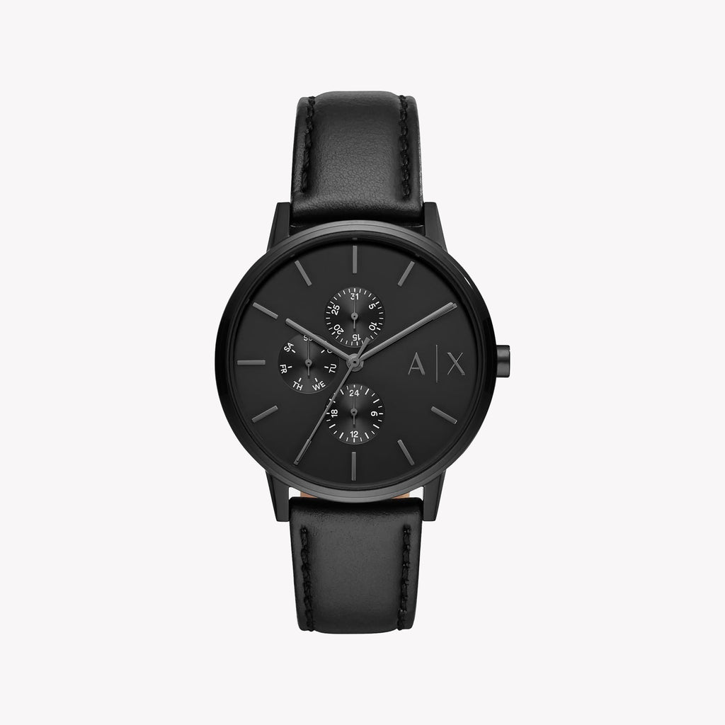 ARMANDI EXCHANGE AX2719 - BOLD BLACK STAINLESS STEEL MEN'S WATCH - MODERN SOPHISTICATION AT YOUR WRIST