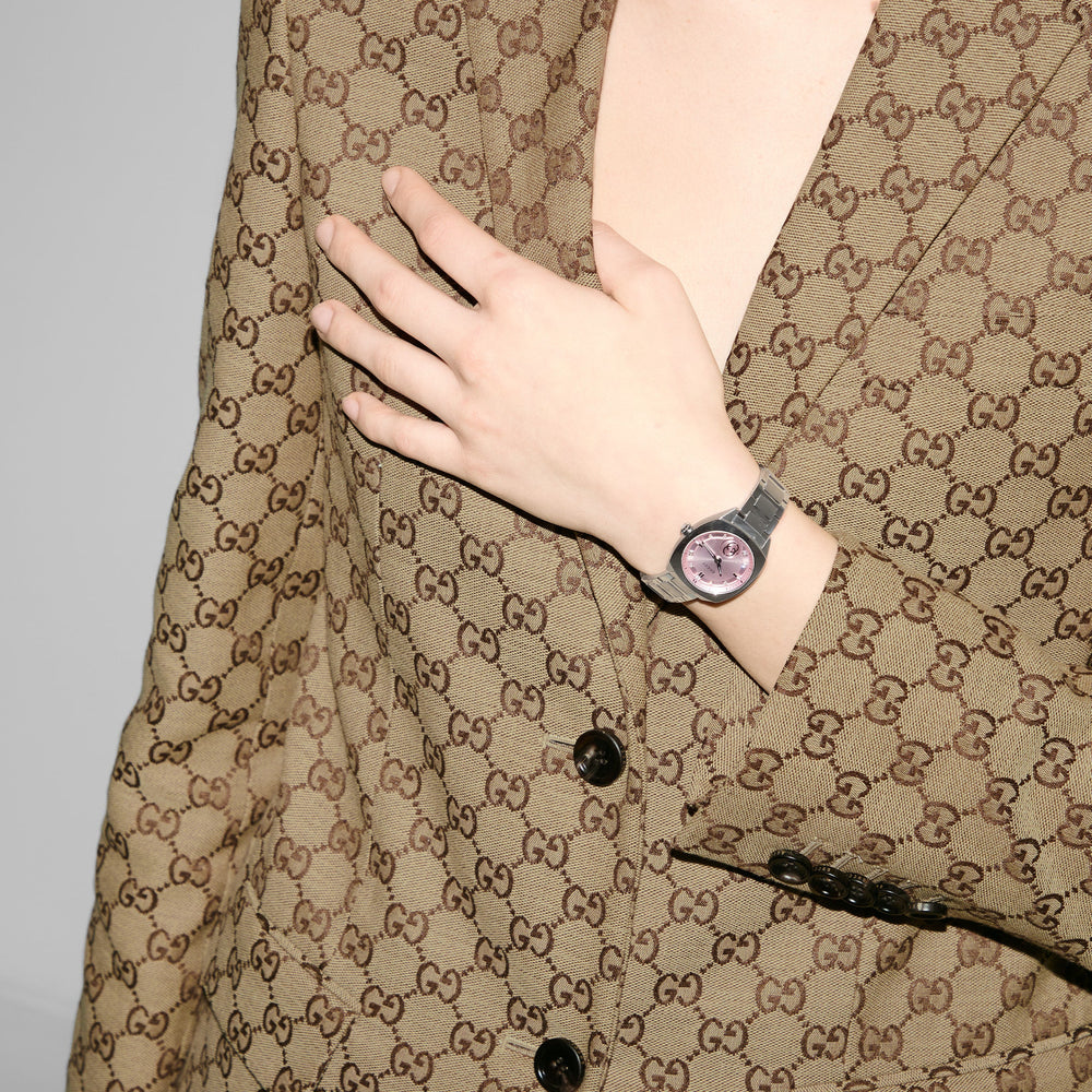 Gucci Women's Silver & Pink Stainless Steel Watch | Ya142511 by i-watch