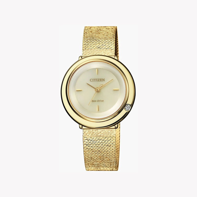 Citizen Em0642-87p - Chic Elegance In Gold & Beige With Eco-Drive Power by i-watch