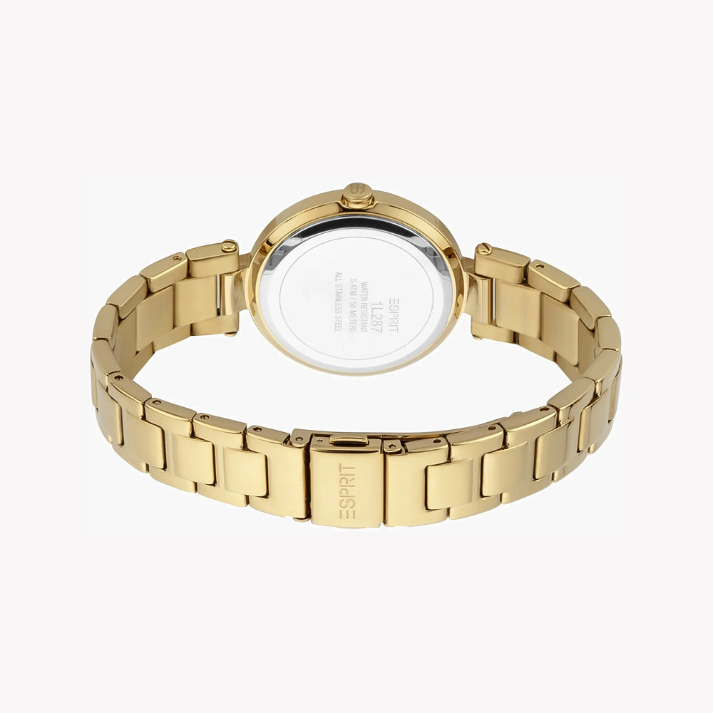 Esprit Women's Gold Stainless Steel Watch, Silver Dial | Es1l048m0015 by i-watch