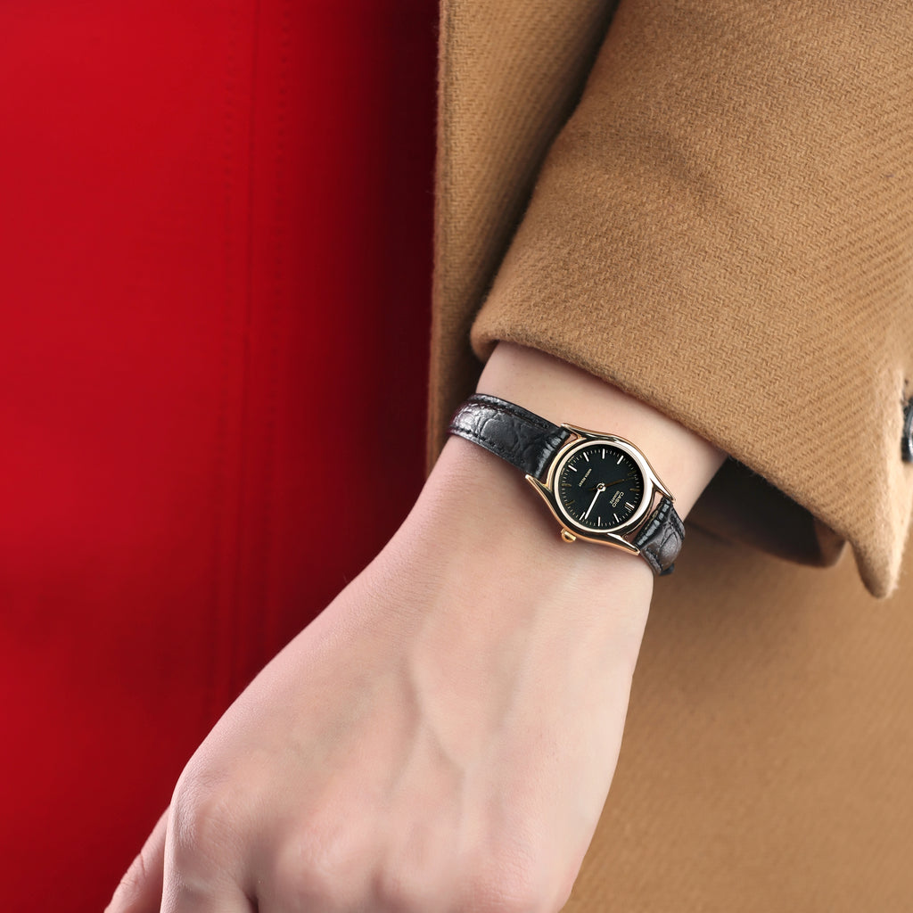 CASIO LTP-1094Q-1ARDF - CHIC UTILITY SERIES Women's Watch with Gold-Plated Case and Black Leather Strap-i-Watch-2