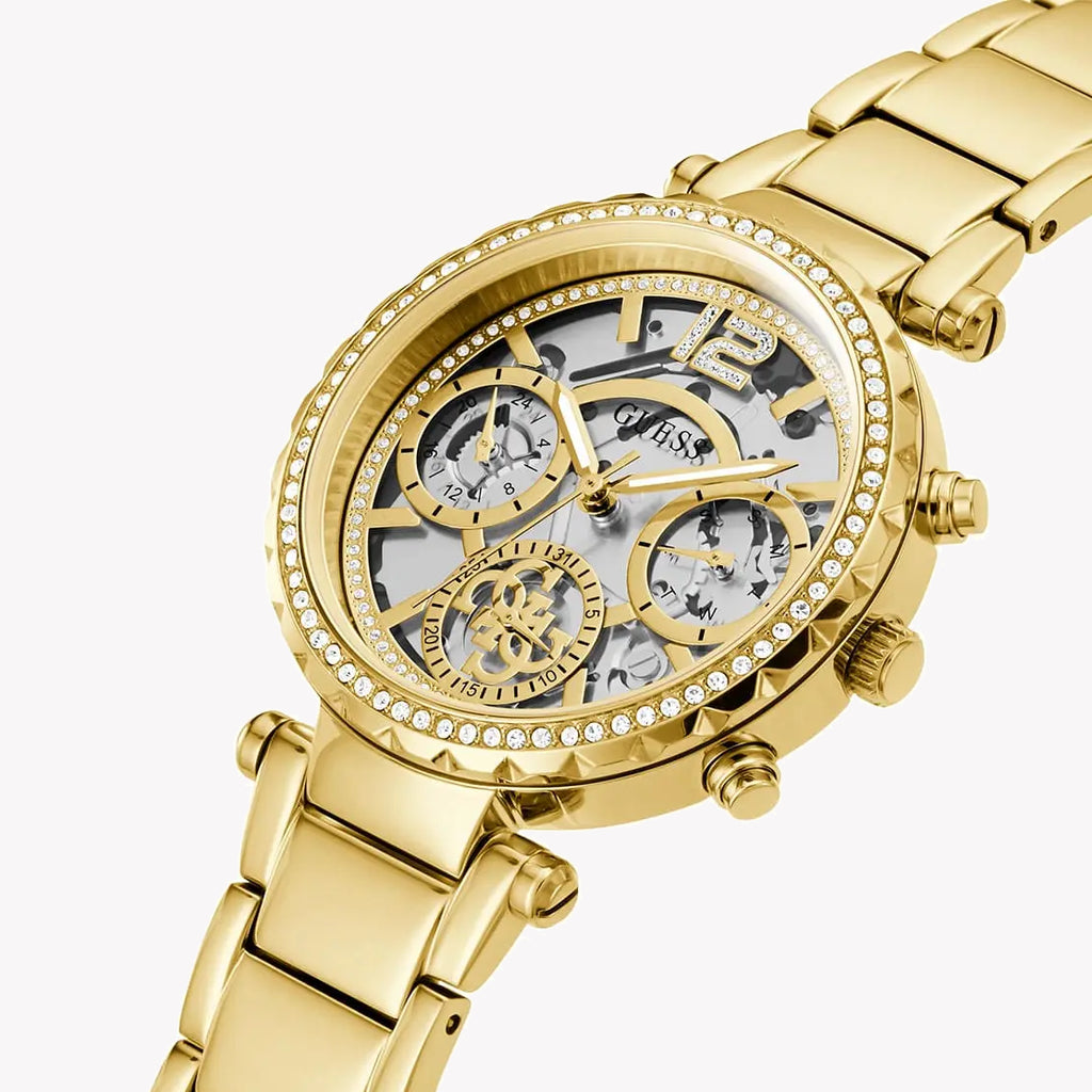GUESS GW0403L2 - ELEGANT GOLD SOPHISTICATION - Chic Women's Watch with Stainless Steel Band and Clear Dial-i-Watch-5