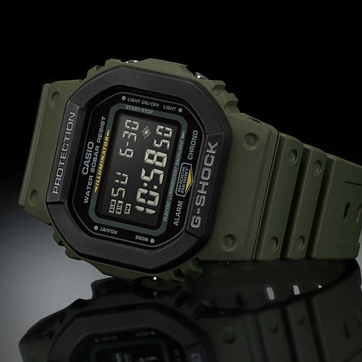 CASIO G-SHOCK DW-5610SU-3DR - BOLD GREEN RESIN MEN'S WATCH FOR ADVENTURE & STYLE