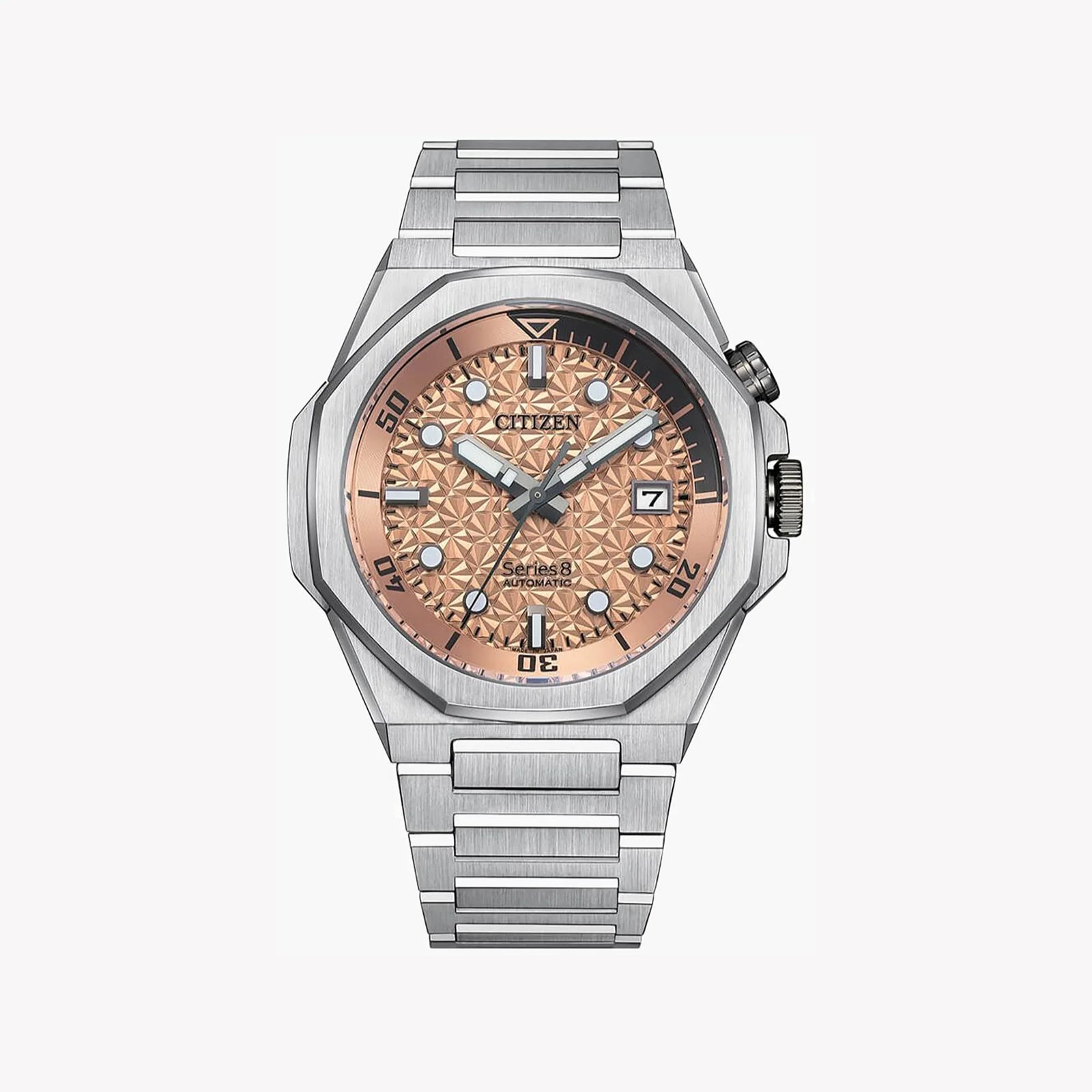 Citizen Nb6066-51w - Elegant Adventurer Series Men's Automatic Watch With Copper Dial & Stainless Steel Band by i-watch