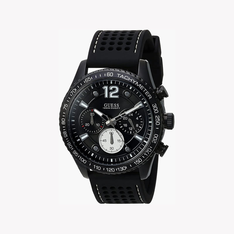 Guess Men's Black Stainless Steel Watch, Black Dial | W0971g1 by i-watch