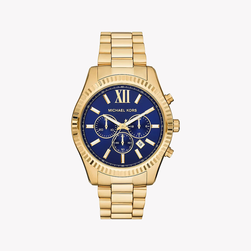 Michael Kors Men's Gold Watch, Blue Dial | Mk9153 by i-watch