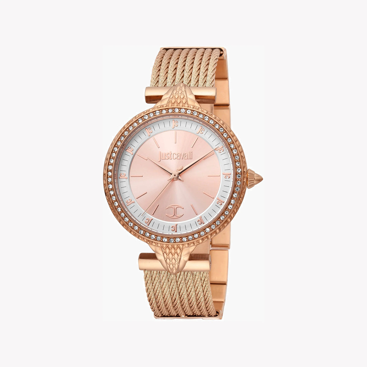 JUST CAVALLI Women's Watch with Rose Gold Stainless Steel Case and Rose Gold Stainless Steel Band