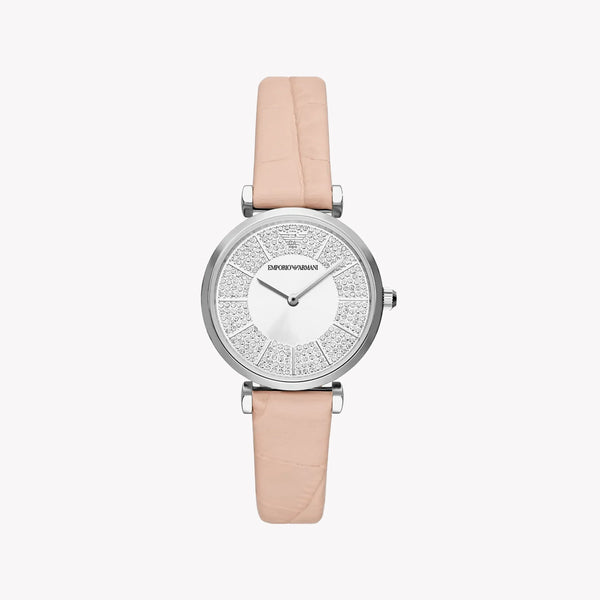 Emporio Armani Women's Pink Leather Watch, Silver Case | Ar11543 by i-watch