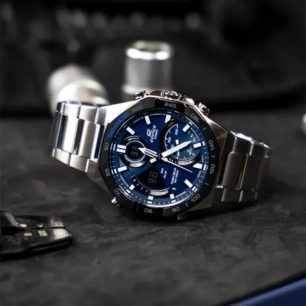 Casio Men's Stainless Steel Watch, Blue Dial | Ecb-950db-2aef by i-watch