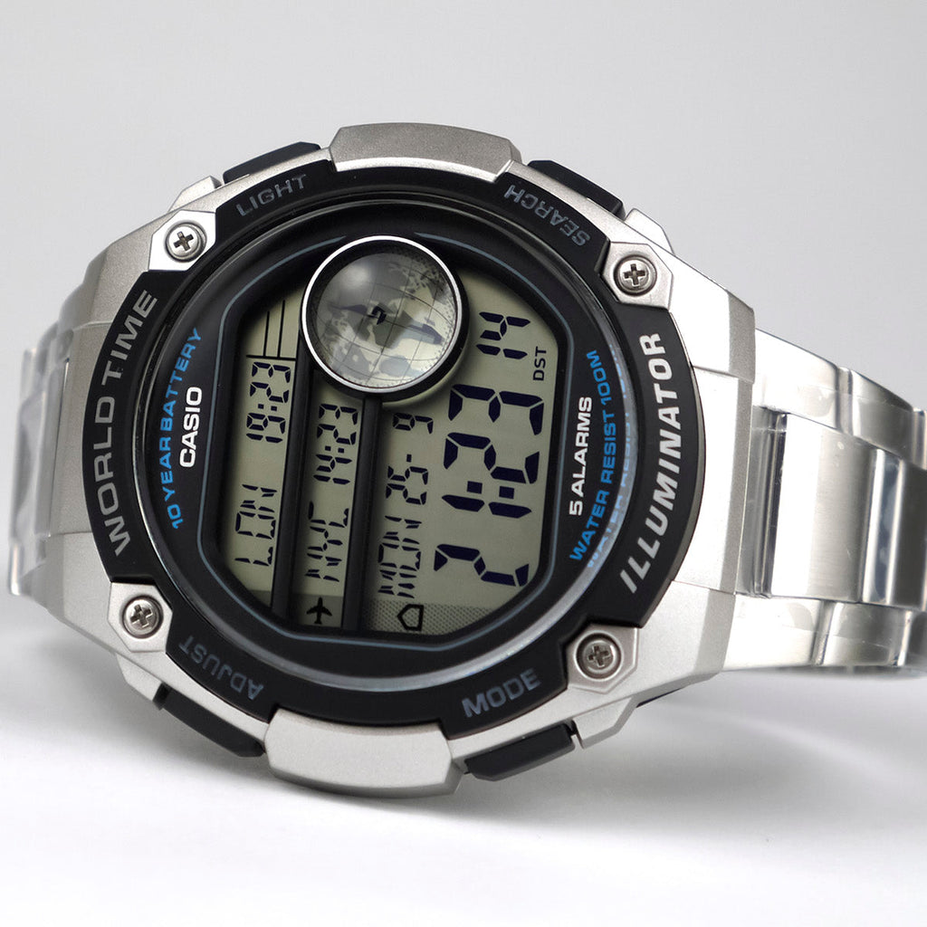 CASIO AE-3000WD-1AVDF MEN'S TIME MASTER - SPORTY ELEGANCE WITH GLOBAL TIME TRACKING-i-Watch-5