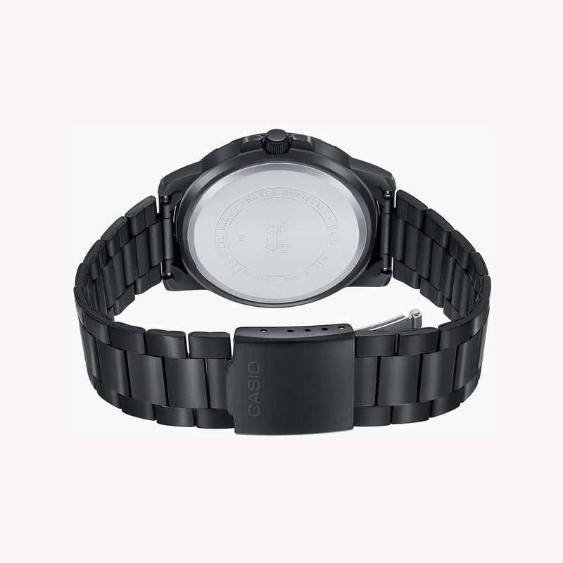 Casio Men's Black Stainless Steel Watch, Black Dial | Mtp-Vd300b-1e by i-watch