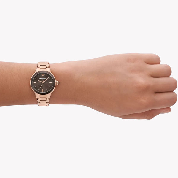 Emporio Armani Women's Rose Gold Watch, Brown Dial | Ar11570 by i-watch