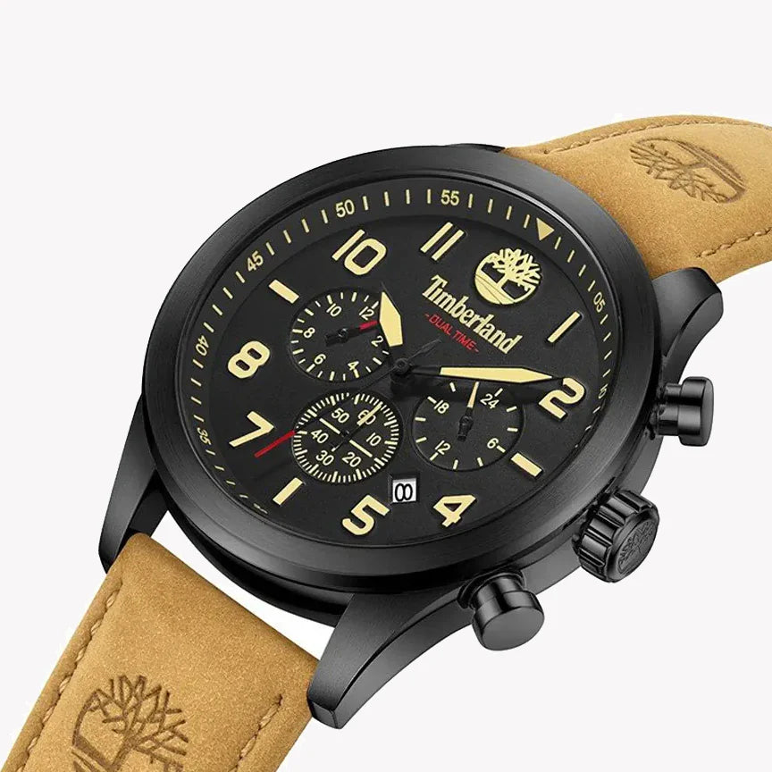 TIMBERLAND TDWGF0009701 - RUGGED ELEGANCE MEN'S WATCH WITH BLACK STAINLESS STEEL & BROWN LEATHER BAND-i-Watch-3
