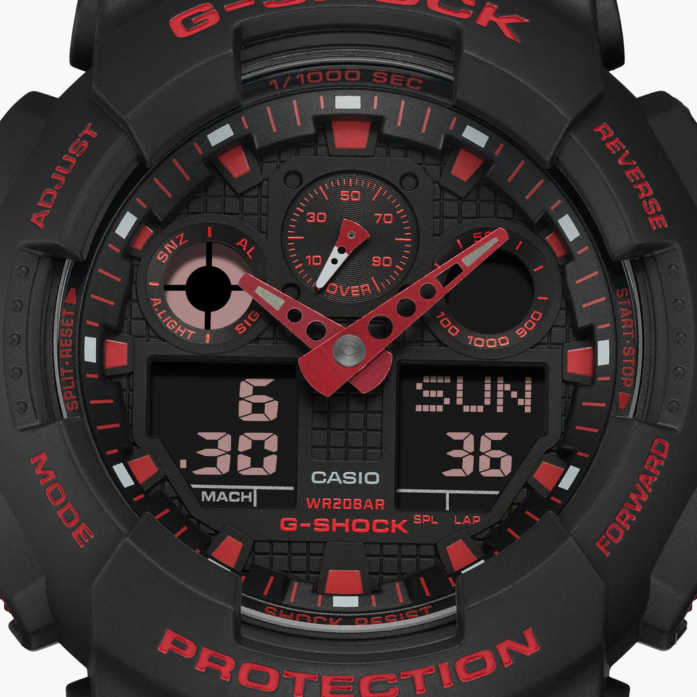 G-Shock Men's Black Resin Watch, Digital Display | Ga-100bnr-1adr by i-watch