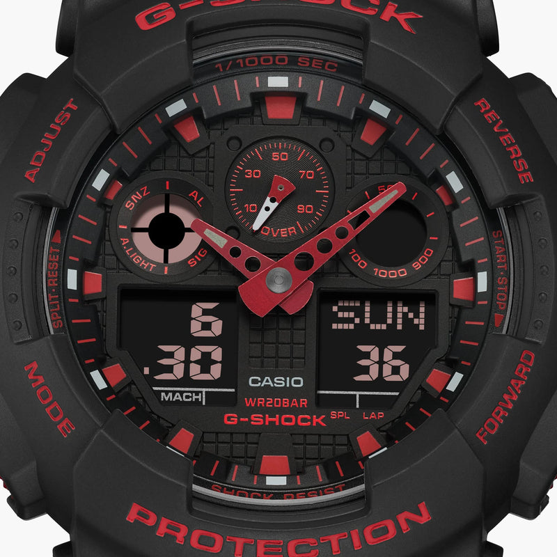 G-Shock Men's Black Resin Watch, Digital Display | Ga-100bnr-1adr by i-watch