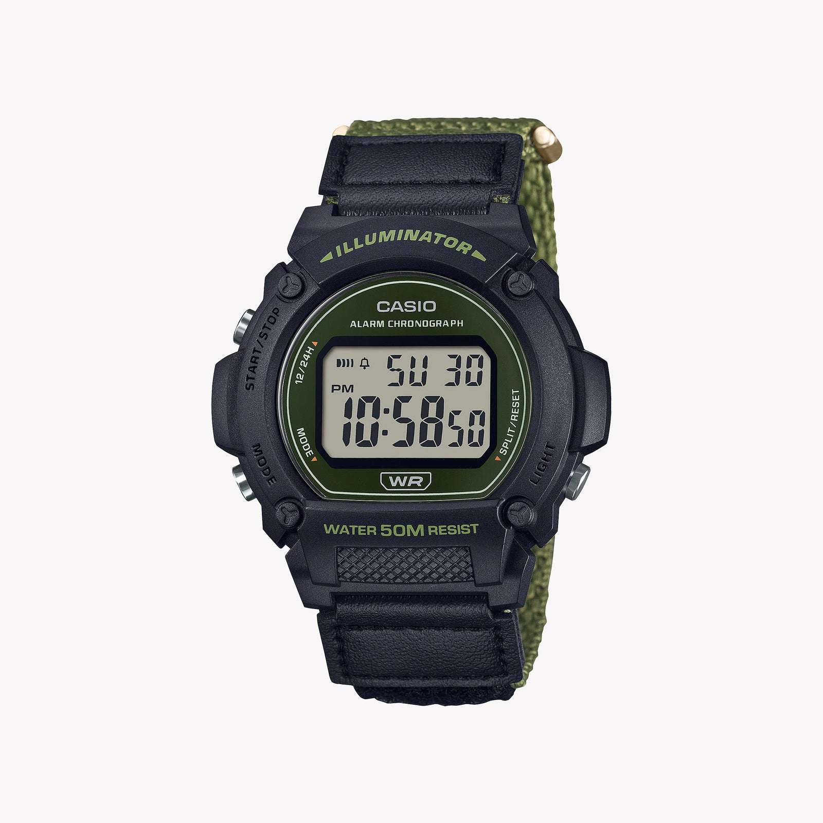 Casio Men's Black Resin Watch, Digital Display | W-219hb-3av by i-watch