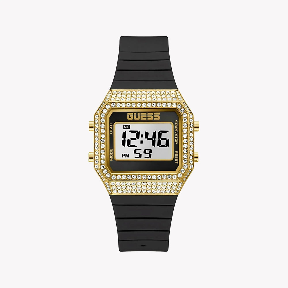 Bold Allure Women's Gold & Black Silicone Watch, Digital | Gw0430l2 by i-watch