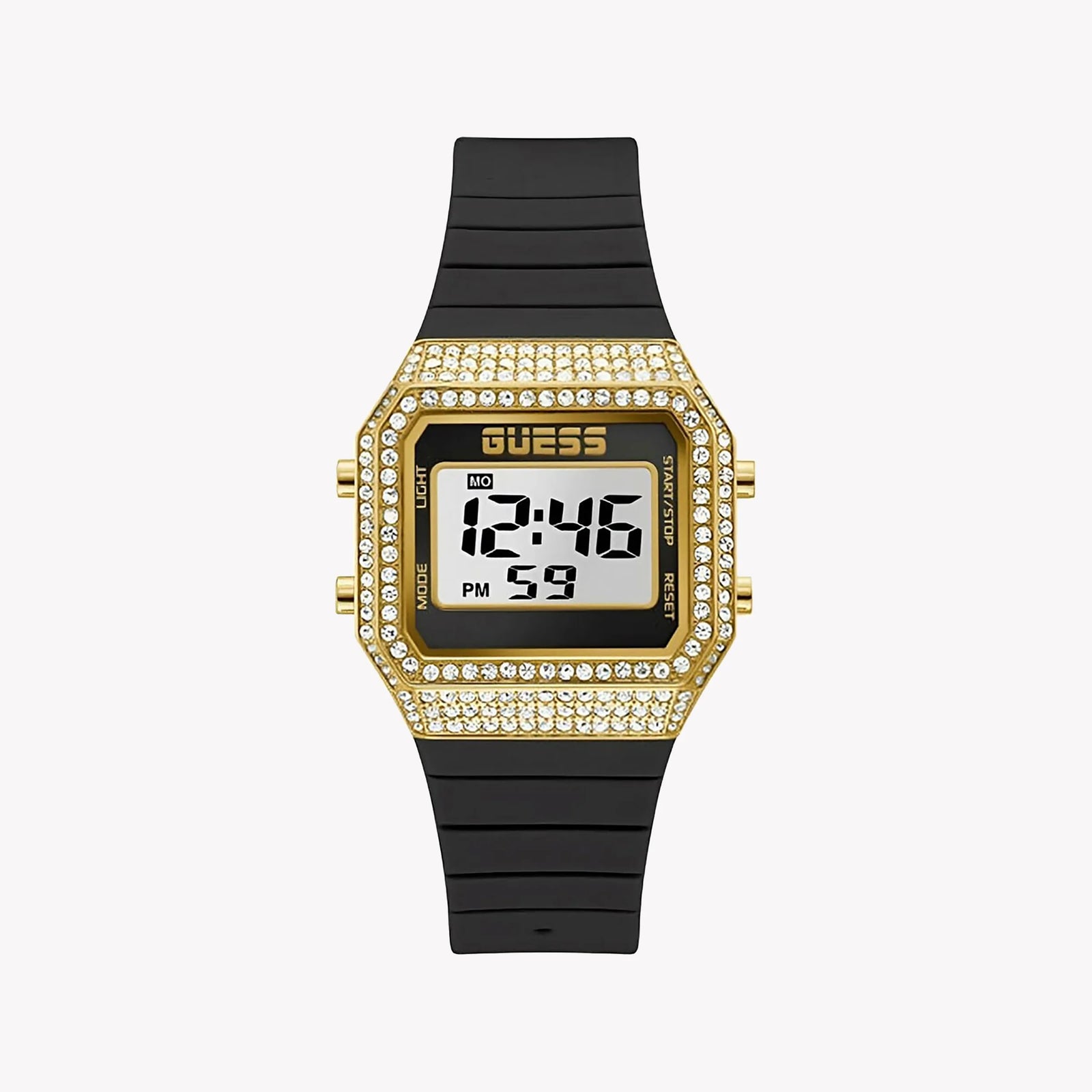 Bold Allure Women's Gold & Black Silicone Watch, Digital | Gw0430l2 by i-watch