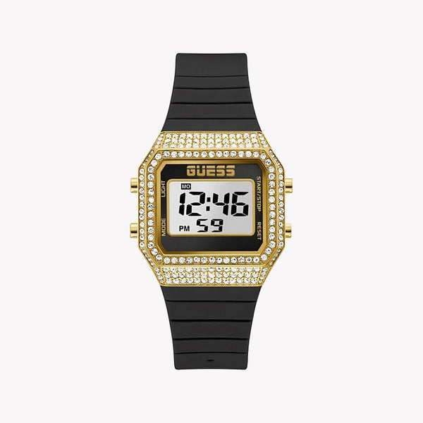 Bold Allure Women's Gold & Black Silicone Watch, Digital | Gw0430l2 by i-watch