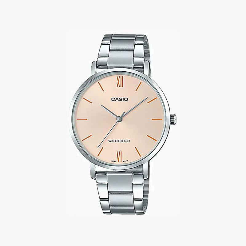 CASIO Women's Watch with Silver Stainless Steel Case and Silver Stainless Steel Band