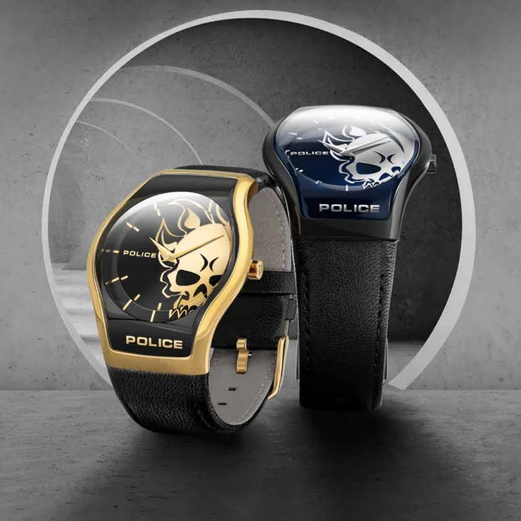 POLICE PEWJA2002302 - RUGGED ELEGANCE MEN'S TIMEPIECE WITH BLACK LEATHER STRAP AND GUNMETAL DIAL-i-Watch-4