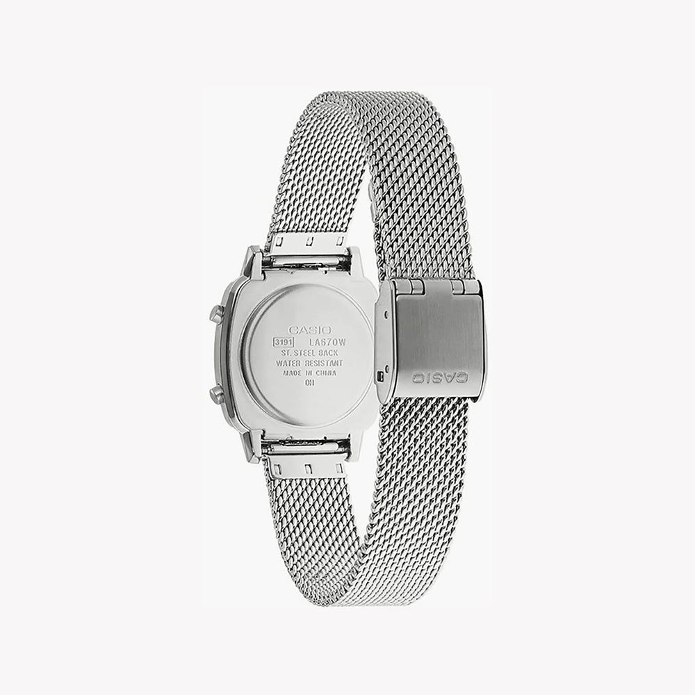 Casio Women's Silver Digital Watch, Resin & Stainless Steel | La670wem-7ef by i-watch