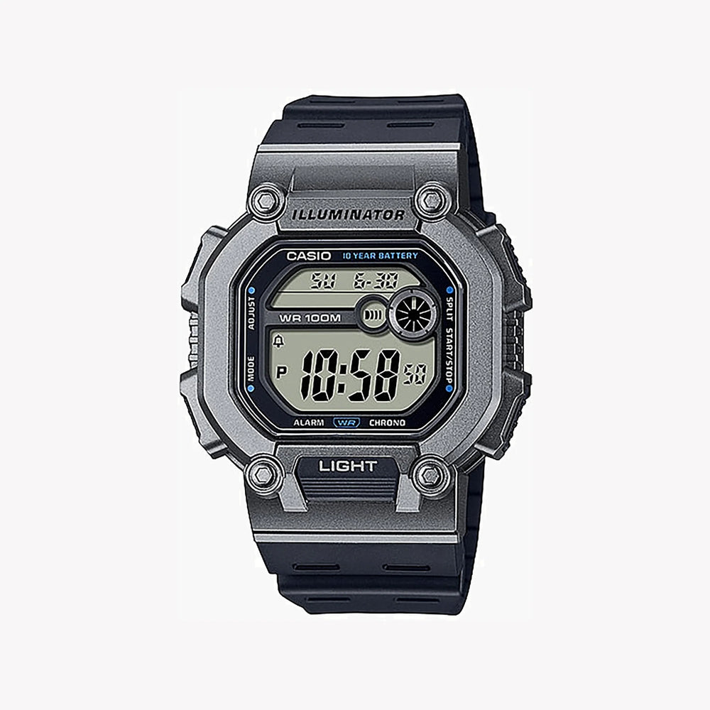Casio Men's Gray Resin Watch, Black Band | W-737h-1a2vdf by i-watch